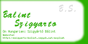 balint szigyarto business card